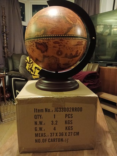 Vintage globe tabletop - globe, drinks