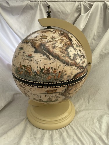 Large white globe tabletop bar - globe,